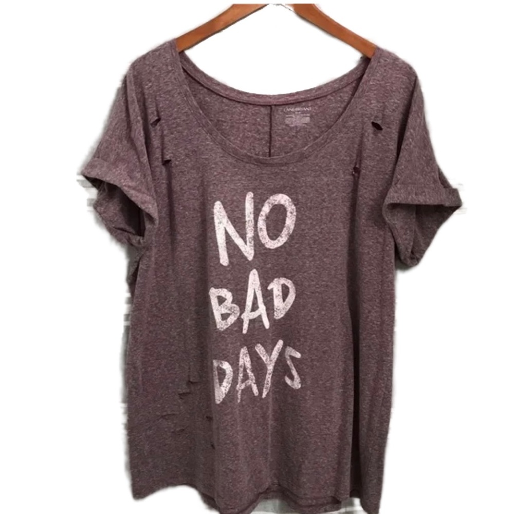 Lane Bryant Mauve 'No Bad Days' Short Sleeve Tee